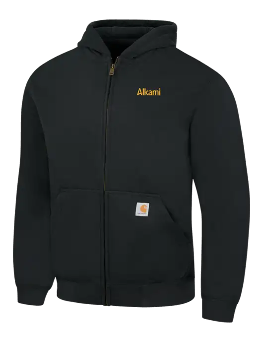 Carhartt Black Rain Defender Paxton Heavyweight Hooded Full Zip-Front Sweatshirt w/Alkami Logo