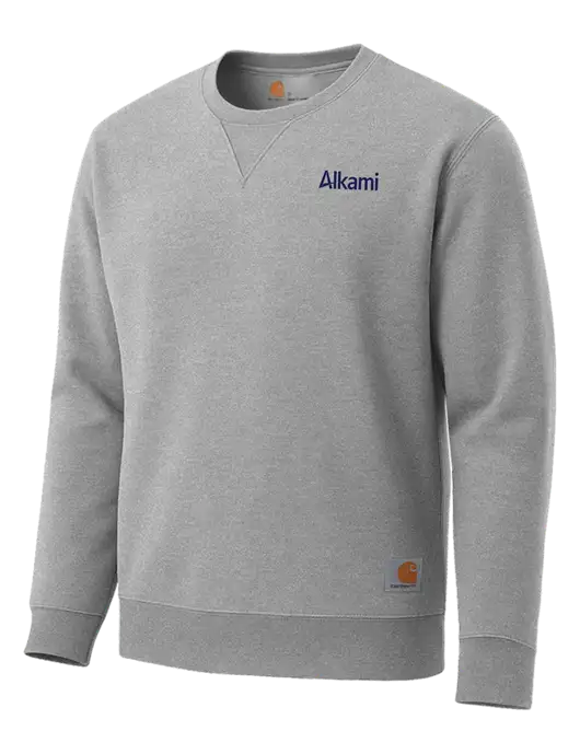 Carhartt Light Grey Heather Midweight Crewneck Sweatshirt w/Alkami Logo