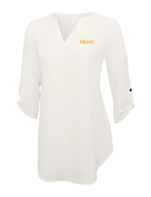 Ivory Womens 3/4 Sleeve Tunic Blouse w/Alkami Logo