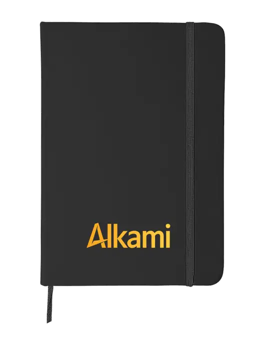Black Comfort Touch Bound Journal 5" X 7" w/Alkami Logo