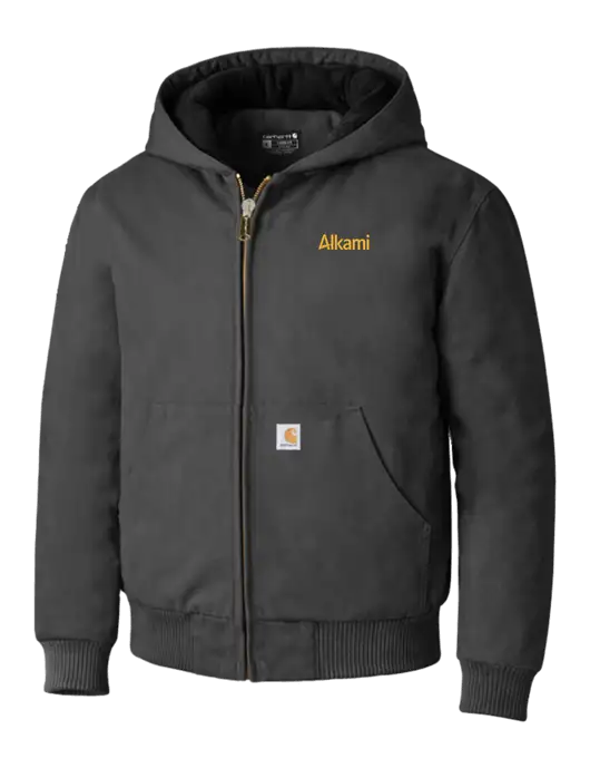 Carhartt Dark Grey Quilted-Flannel-Lined Duck Active Jacket w/Alkami Logo