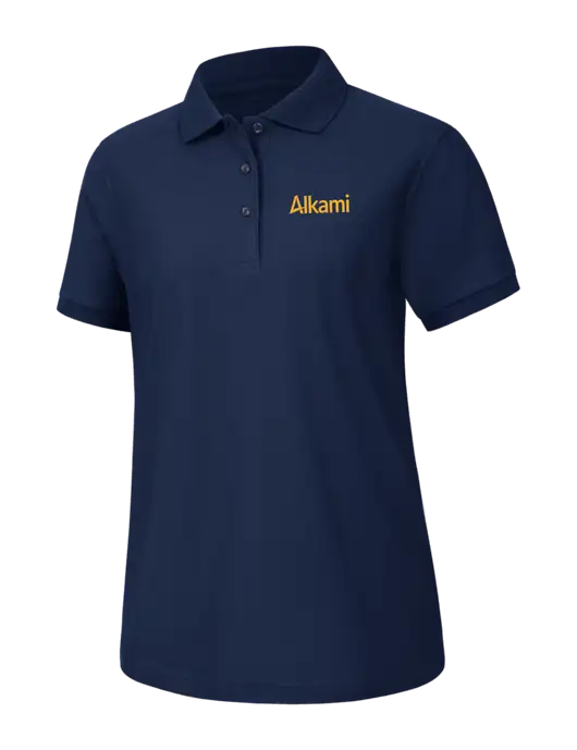 Womens Navy Silk Touch Polo w/Alkami Logo