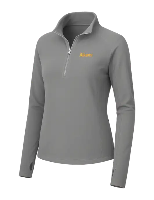 Womens Medium Grey Microfleece 1/2 Zip Pullover w/Alkami Logo
