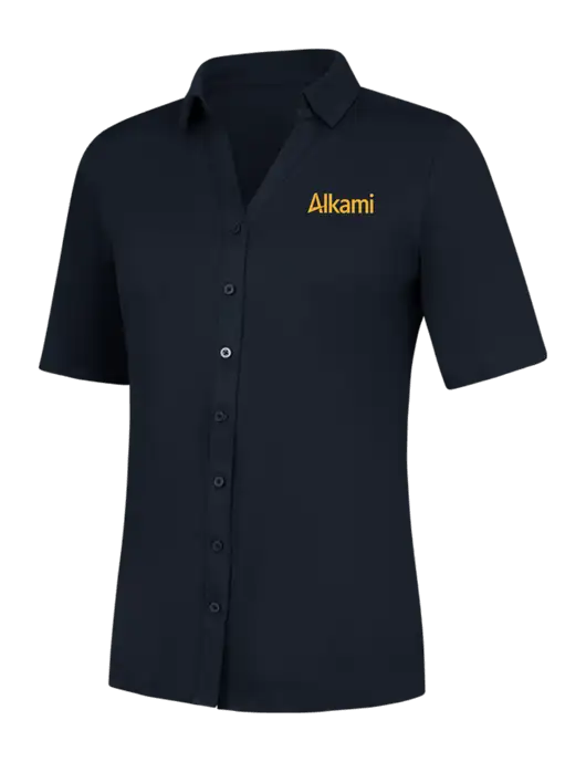 Womens Navy City Stretch Top w/Alkami Logo