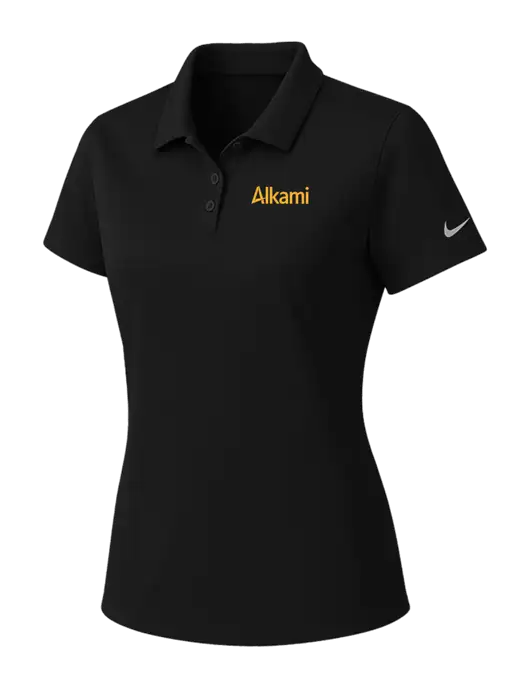 Nike Womens Black Dry Essential Solid Polo w/Alkami Logo
