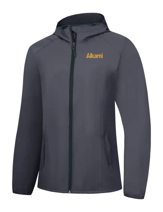 Womens Dark Grey Essential Rain Jacket w/Alkami Logo