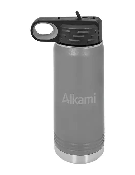 Polar Camel 20 oz Powder Coated Grey Vacuum Insulated Water Bottle w/Alkami Logo