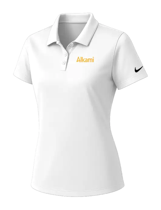 Nike Womens White Dry Essential Solid Polo w/Alkami Logo