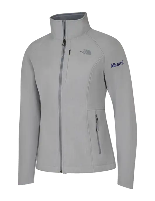North Face Womens Light Grey Heather Apex Barrier Soft Shell Jacket  w/Alkami Logo