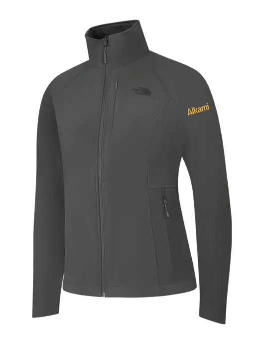 North Face Womens Medium Grey Apex Barrier Soft Shell Jacket  w/Alkami Logo
