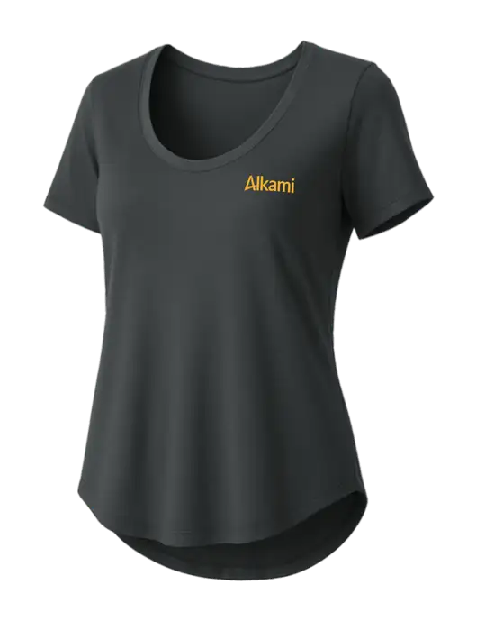 Mercer+Mettle Womens Dark Grey Stretch Jersey Relaxed Scoop w/Alkami Logo