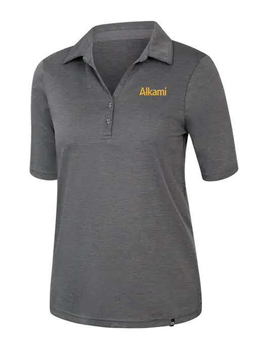 TravisMathew Womens Black Heather Sunsetters Polo w/Alkami Logo