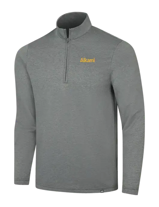 TravisMathew Dark Grey Heather Coveside ¼-Zip w/Alkami Logo