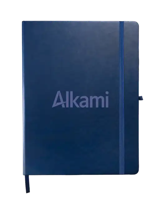 Leeman Navy Tuscany Large Journal 7.5 x 9.875 w/Alkami Logo