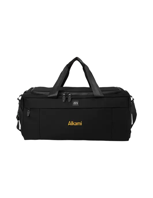 TravisMathew Black Duration Duffel w/Alkami Logo