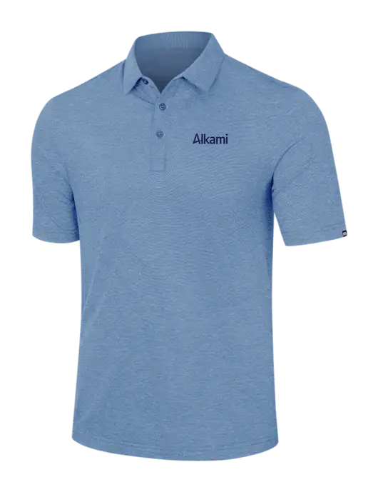 TravisMathew Light Blue Heather Sunnyvale Polo w/Alkami Logo
