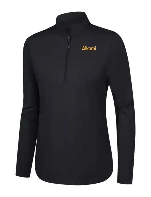  Womens Black C-FREE Double Knit 1/4-Zip w/Alkami Logo