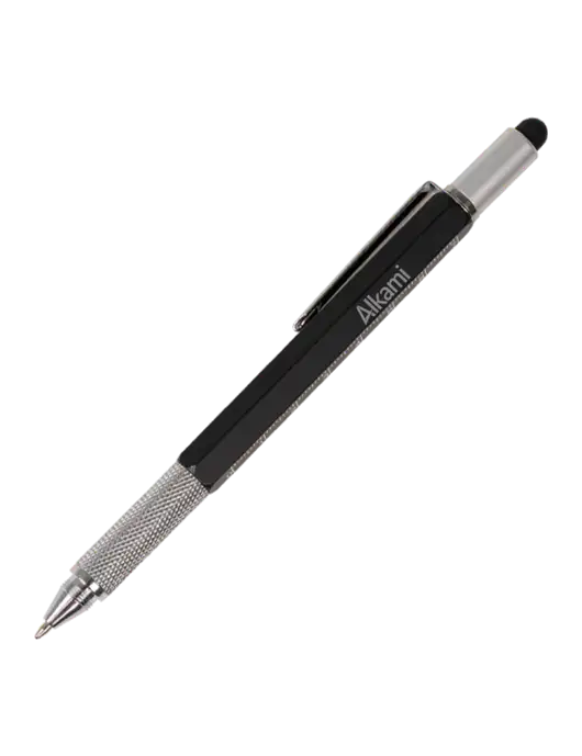Engineer 6 in 1 Black Multi Tool Metal Pen w/Alkami Logo