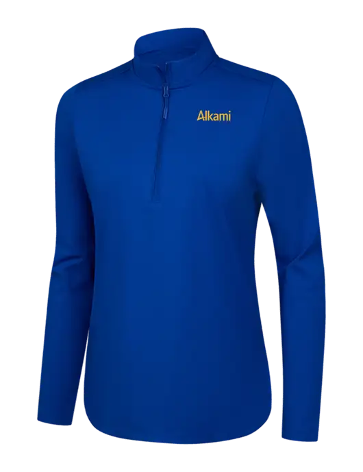  Womens Dark Royal C-FREE Double Knit 1/4-Zip w/Alkami Logo
