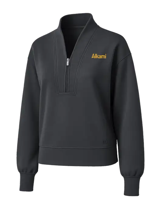 OGIO Womens Dark Grey Transcend 1/4-Zip w/Alkami Logo