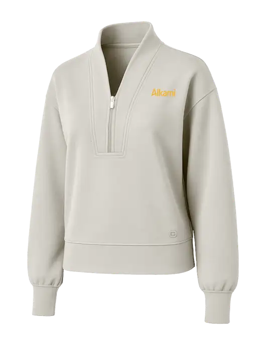 OGIO Womens Ivory Transcend 1/4-Zip w/Alkami Logo