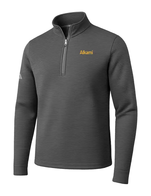 Adidas Medium Grey Spacer Quarter-Zip Pullover w/Alkami Logo