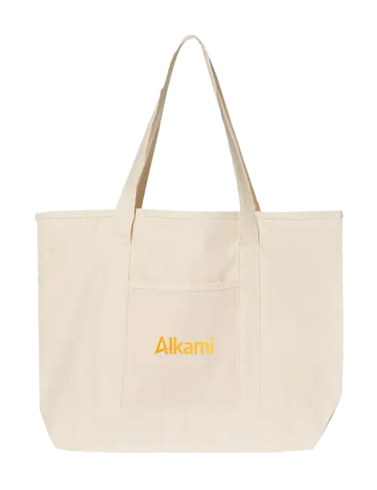 Natural Large Canvas Deluxe Tote w/Alkami Logo