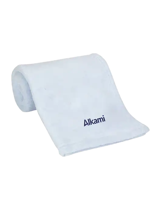 Blue Alpine Fleece Mink Touch Luxury Baby Blanket  w/Alkami Logo