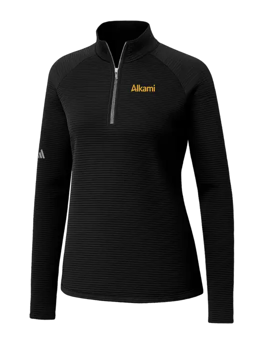 Adidas Womens Black Spacer Quarter-Zip Pullover  w/Alkami Logo