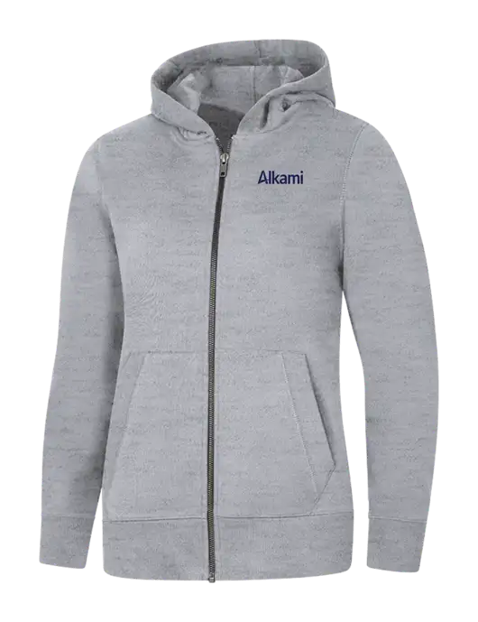 Womens Light Grey Heather Re-Fleece Full-Zip Hoodie w/Alkami Logo