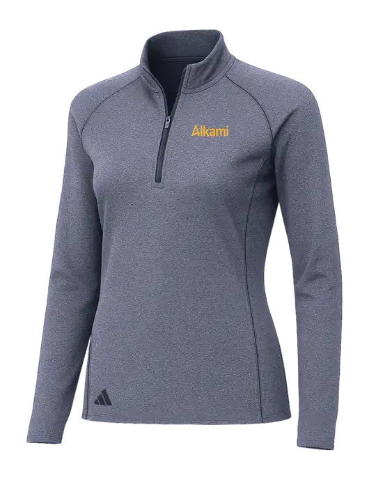 Adidas Womens Navy Melange Space Dyed Quarter-Zip Pullover  w/Alkami Logo
