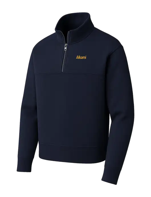 Mercer+Mettle Dark Navy Linear Texture Quarter Zip w/Alkami Logo