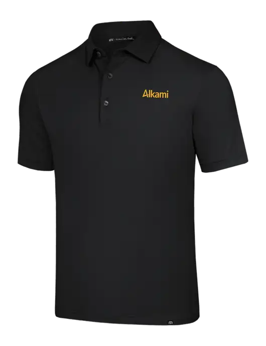 TravisMathew Black Glenview Solid Polo w/Alkami Logo
