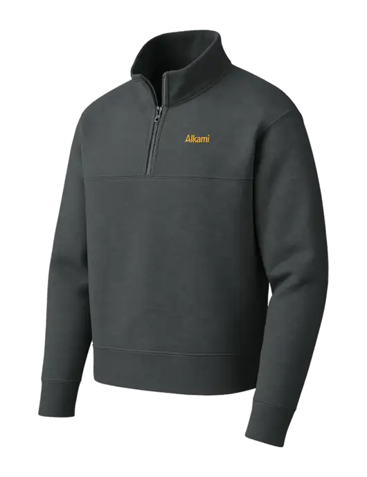 Mercer+Mettle Dark Grey Linear Texture Quarter Zip w/Alkami Logo
