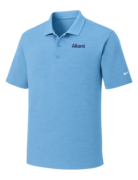Nike Dri-FIT Light Blue Striated Polo w/Alkami Logo