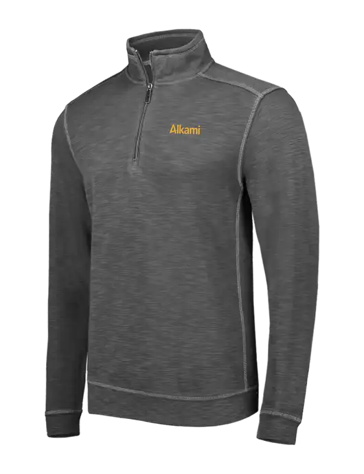 Tommy Bahama Dark Grey Tobago Bay 1/2 Zip w/Alkami Logo