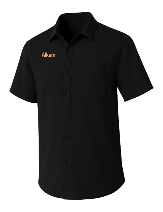 Black Short Sleeve UV Dockside Shirt w/Alkami Logo