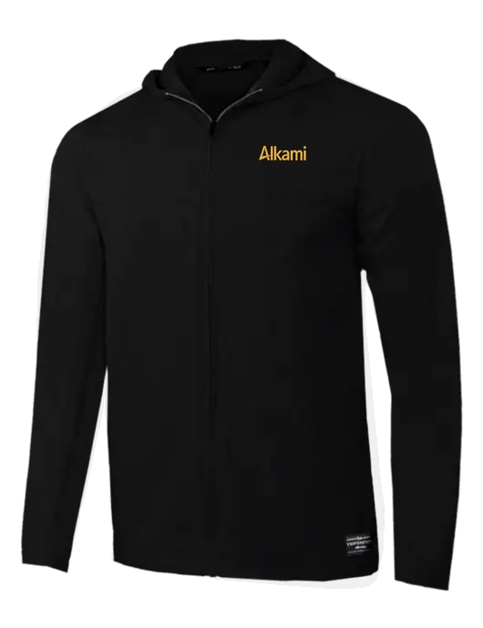 TravisMathew Black Balboa Hooded Full-Zip Jacket w/Alkami Logo