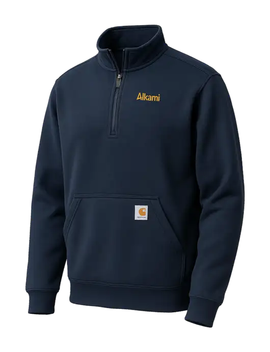 Carhartt Dark Navy Midweight 1/4-Zip Mock Neck Sweatshirt w/Alkami Logo