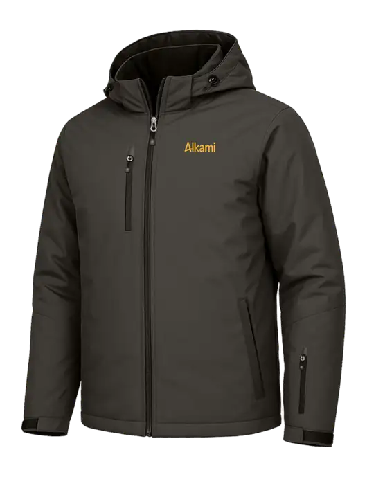 Cold Weather Vortex Dark Grey/ Black Waterproof 3-in-1 Jacket with Detachable Hood w/Alkami Logo