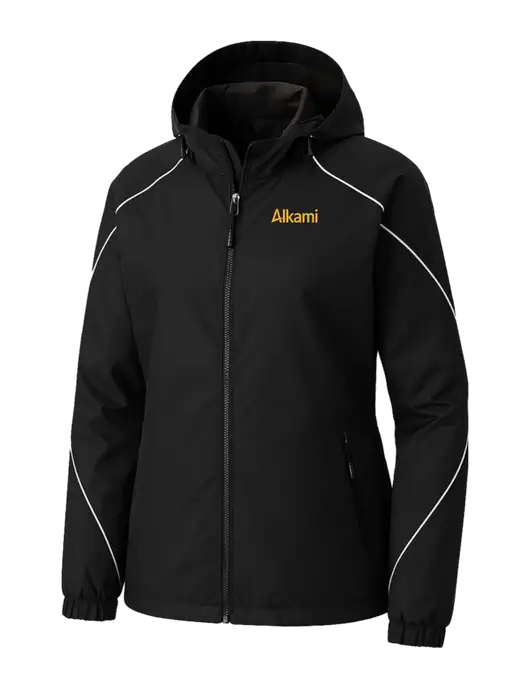 Womens Angle 3-in-1 Black Jacket with Fleece Liner w/Alkami Logo