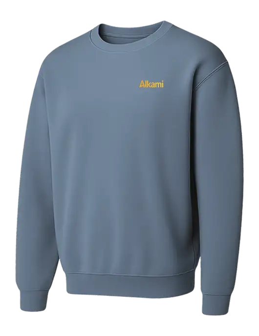 Comfort Colors Garment-Dyed Lightweight Slate Blue Fleece Crewneck Sweatshirt w/Alkami Logo