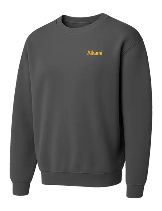 Comfort Colors Garment-Dyed Lightweight Dark Grey Fleece Crewneck Sweatshirt w/Alkami Logo