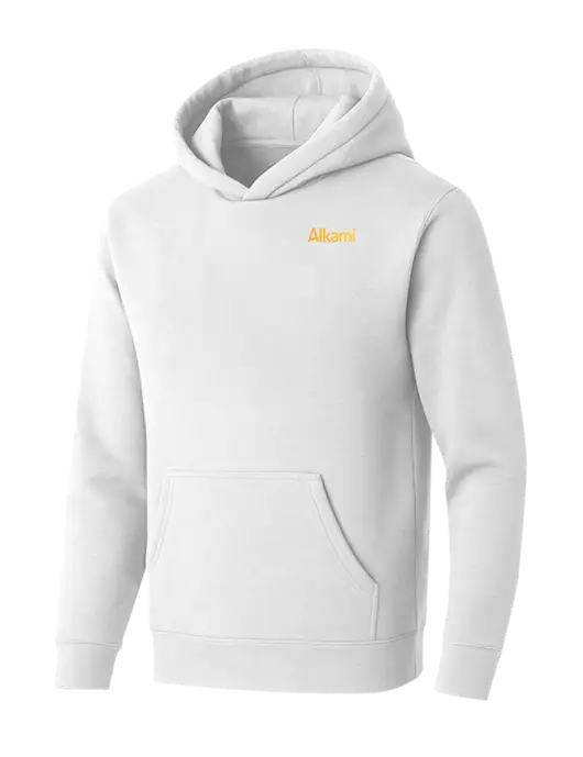BELLA+CANVAS White Sponge Fleece Pullover Hoodie w/Alkami Logo