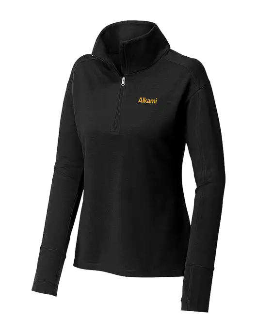 Womens Sport-Wick Flex Fleece Black 1/4-Zip w/Alkami Logo