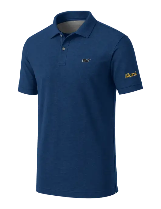 Vineyard Vines Edgartown Dark Royal Heather Pique Polo w/Alkami Logo