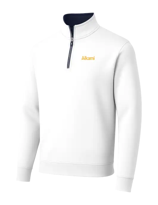 Fairway & Greene Caves Quarter-Zip Tech White Pullover w/Alkami Logo