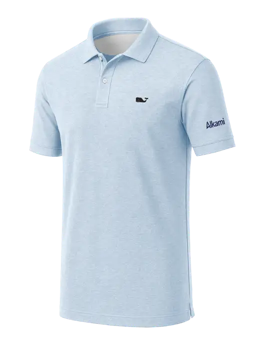 Vineyard Vines Edgartown Light Blue Pique Polo w/Alkami Logo