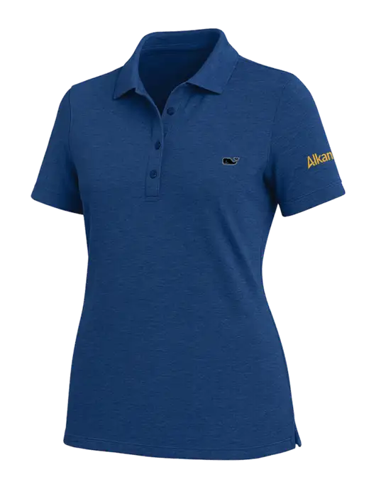 Vineyard Vines Womens Light Navy Blue Edgartown Pique Polo w/Alkami Logo