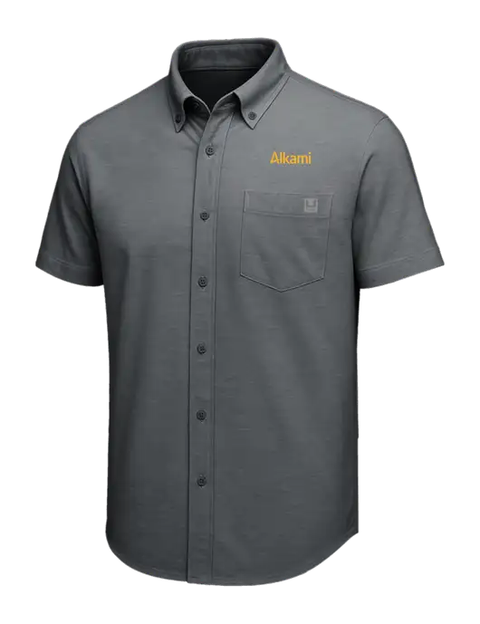 HUK Dark Grey Kona Solid Shirt w/Alkami Logo
